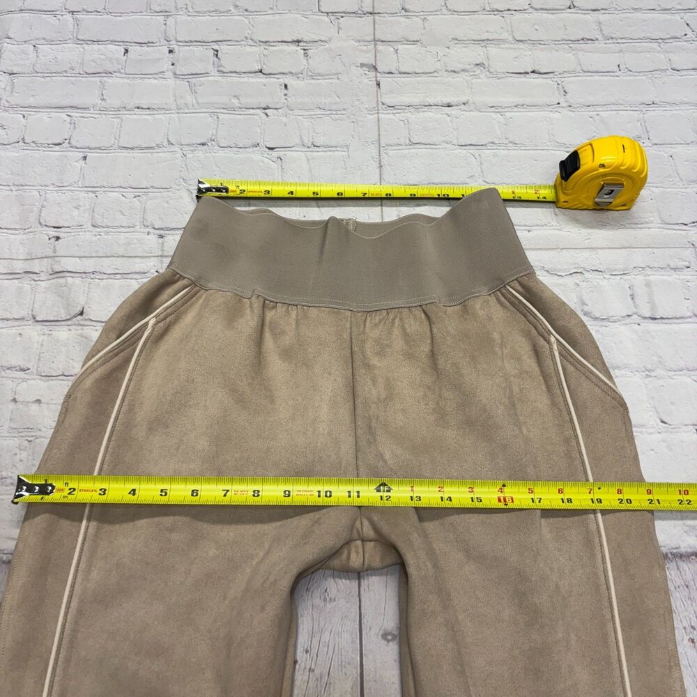 NWT Maniere De Voir Size 12 Faux Suede Contrast Piping Joggers Pants D132 -13 - Picture 2 of 16